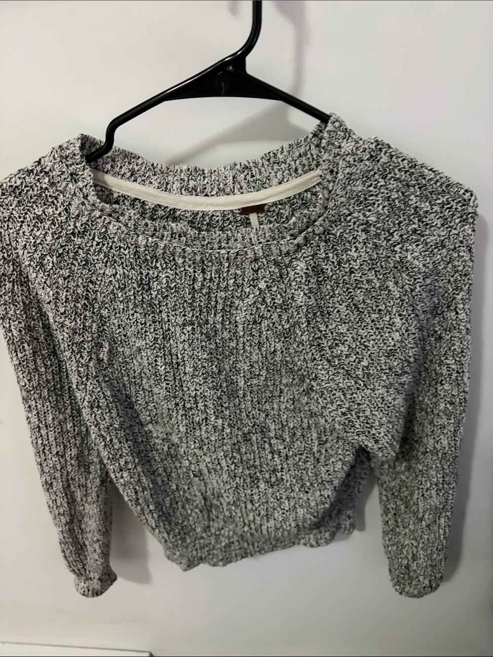 Free People Marled Crewneck Sweater - Gray